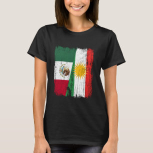 Mexico Koerdistan Half Vlag Mexicaanse Koerdische T-shirt