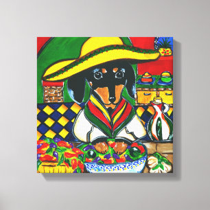 MEXICO KOK DAHSHOND CANVAS AFDRUK
