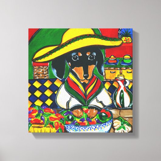MEXICO KOK DAHSHOND CANVAS AFDRUK (Voorkant)