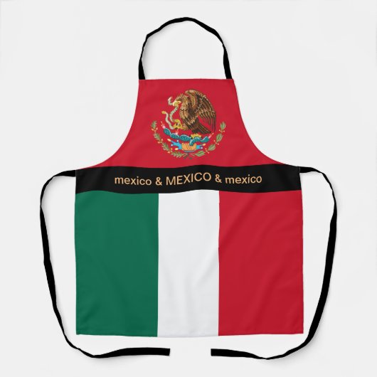 Mexico Koken, Mexicaanse vlag Chefs keuken Schort (Voorkant)