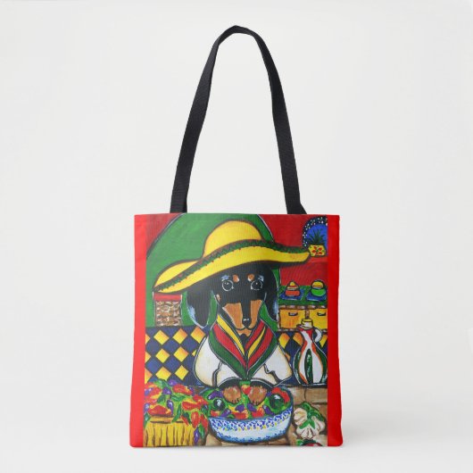 MEXICO KOKS DACHSUND  TOTE BAG (Voorkant)