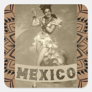 MEXICO  Kunst - Reizen - Vierkante Sticker