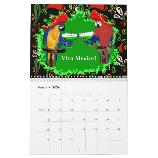 MEXICO KUNSTKALENDER 2026 KALENDER (Mar 2026)