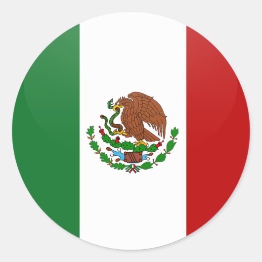 Mexico kwaliteit Vlag Cirkel Ronde Sticker (Voorkant)