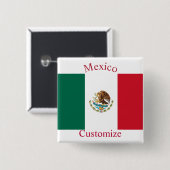 Mexico Land Vlag Thunder_Cove Vierkante Button 5,1 Cm (Voorkant /achterkant)