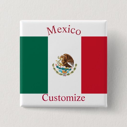 Mexico Land Vlag Thunder_Cove Vierkante Button 5,1 Cm (Voorkant)