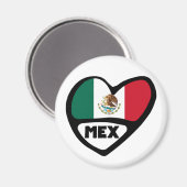 Mexico Landcode Vlag Hart, MEX Magneet (Voorkant / Achterkant)