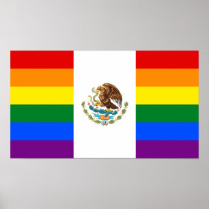 Mexico LGBT Gay Pride Rainbow-vlag Poster