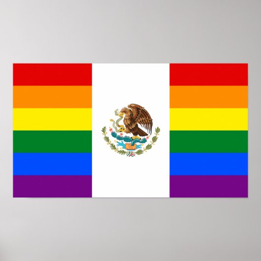 Mexico LGBT Gay Pride Rainbow-vlag Poster (Voorkant)