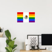 Mexico LGBT Gay Pride Rainbow-vlag Poster (Thuiskantoor)