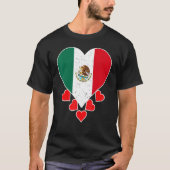  Mexico Love Heart Flag voor Mexicaanse Pride T-shirt (Voorkant)