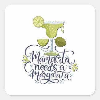 Mexico - Mama heeft Margarita nodig - licht Vierkante Sticker