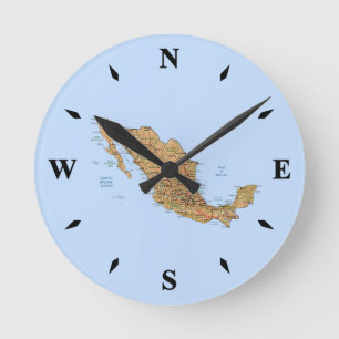 Mexico Map Clock Ronde Klok