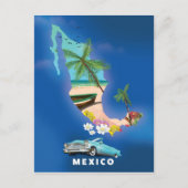 Mexico Map Illustration reisposter. Briefkaart (Voorkant)