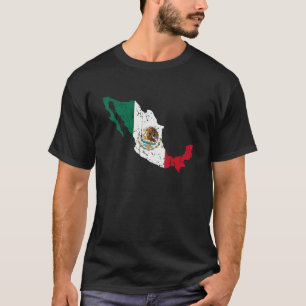Mexico Map Mexicaanse vlag T-shirt