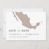 Mexico Map Save the Date Template (Voorkant)