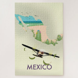 Mexico Map Travel poster Legpuzzel
