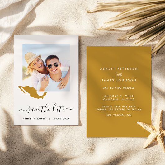 Mexico Map Wedding Save the Date Kaart