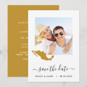 Mexico Map Wedding Save the Date Kaart (Voorkant / Achterkant)