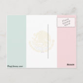 Mexico met gouden en zilverwapens, Mexico Briefkaart (Achterkant)