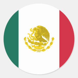 Mexico met volledige gouden wapens, Mexico Ronde Sticker