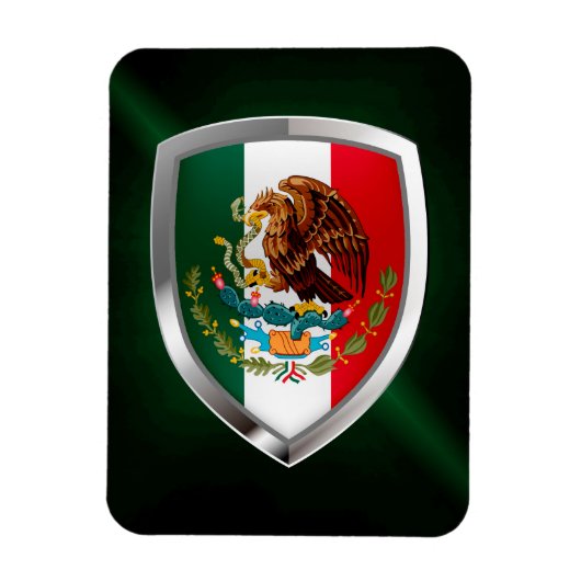 Mexico Metallic Emblem Magneet (Verticaal)