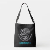 Mexico & Mexicaans Eagle embleem, vlag mode /zwart Crossbody Tas (Achterkant)