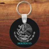Mexico & Mexicaans Eagle embleem, vlag mode /zwart Sleutelhanger (Achterkant)