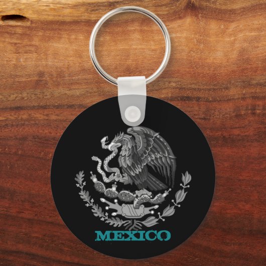 Mexico & Mexicaans Eagle embleem, vlag mode /zwart Sleutelhanger (Voorkant)