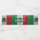 Mexico Mexicaans Glitter Verjaardagsfeestje Bruilo Waterfles Etiket (Enkel label)