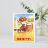 Mexico, Mexicaans meisje op een boerderij, oud rei Briefkaart (Staand voorkant)