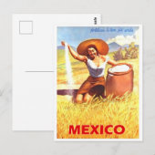 Mexico, Mexicaans meisje op een boerderij, oud rei Briefkaart (Voorkant / Achterkant)