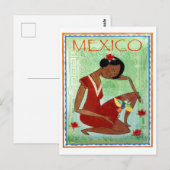 Mexico, Mexicaanse traditionele kunst, rode jurk m Briefkaart (Voorkant / Achterkant)