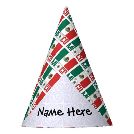 Mexico Mexicaanse vlag betegeld gepersonaliseerd Feesthoedjes (Voorkant)