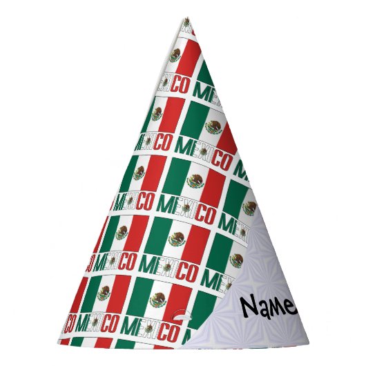 Mexico Mexicaanse vlag betegeld gepersonaliseerd Feesthoedjes (Links)