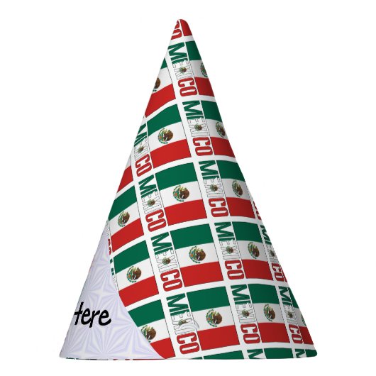 Mexico Mexicaanse vlag betegeld gepersonaliseerd Feesthoedjes (Rechts)