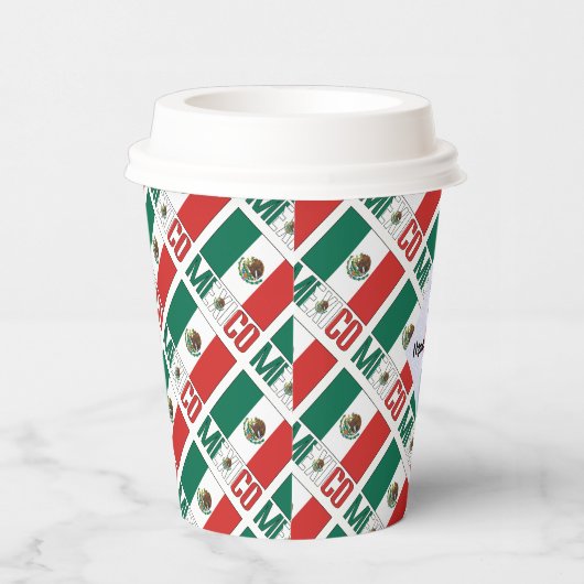 Mexico Mexicaanse vlag betegeld gepersonaliseerd Papieren Bekers (Rechts)
