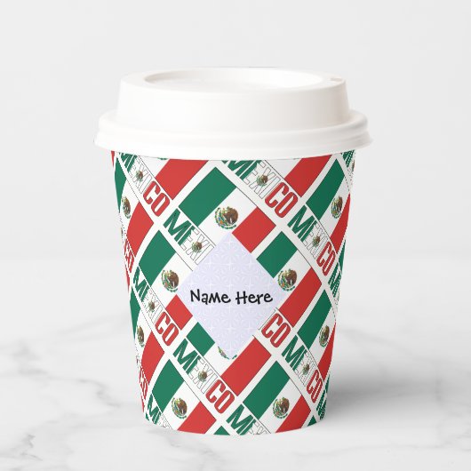 Mexico Mexicaanse vlag betegeld gepersonaliseerd Papieren Bekers (Voorkant)