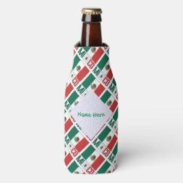 Mexico Mexicaanse vlag betegeld groen gepersonalis Flesjeskoeler