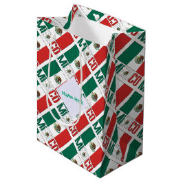 Mexico Mexicaanse vlag betegeld groen gepersonalis Medium Cadeauzakje