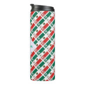 Mexico Mexicaanse vlag betegeld groen gepersonalis Thermosbeker (Geroteerd rechts)