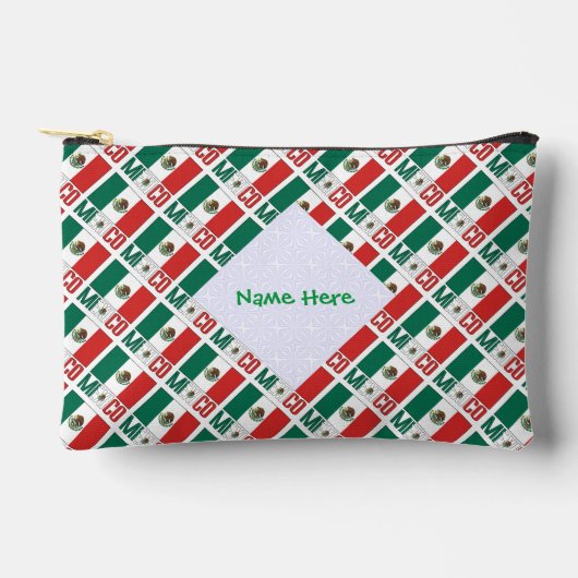 Mexico Mexicaanse vlag betegelde groene personalis Etui (Voorkant)