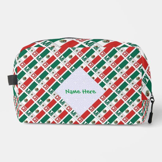 Mexico Mexicaanse vlag betegelde groene personalis Toilettasje (Voorkant)