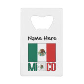 Mexico Mexicaanse vlag gepersonaliseerd Creditkaart Flessenopener (Voorkant)