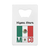 Mexico Mexicaanse vlag gepersonaliseerd Creditkaart Flessenopener (Achterkant)