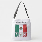 Mexico Mexicaanse vlag gepersonaliseerd Crossbody Tas (Achterkant)