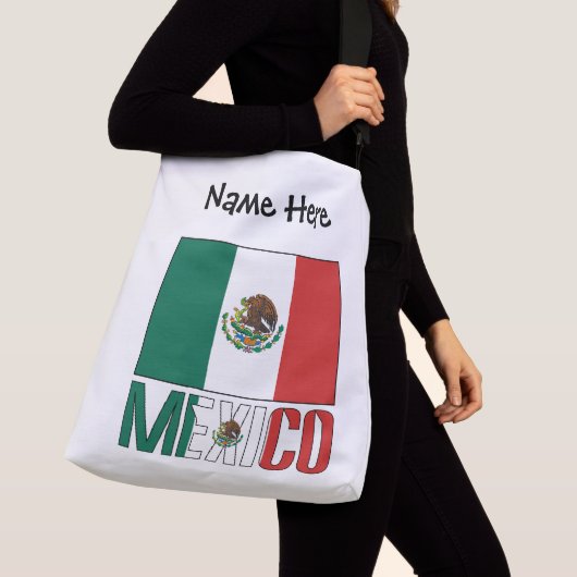 Mexico Mexicaanse vlag gepersonaliseerd Crossbody Tas (Dichtbij)