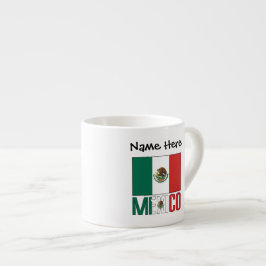 Mexico Mexicaanse vlag gepersonaliseerd Espresso Kop