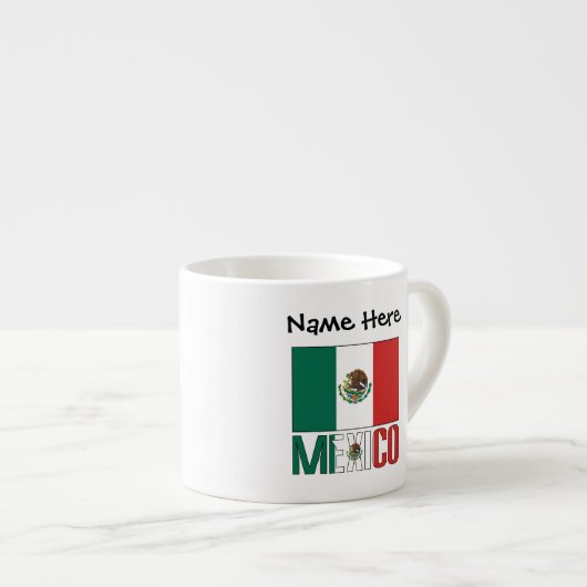 Mexico Mexicaanse vlag gepersonaliseerd Espresso Kop (Voorkant rechts)