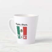 Mexico Mexicaanse vlag gepersonaliseerd Latte Mok (Linkerhoek)